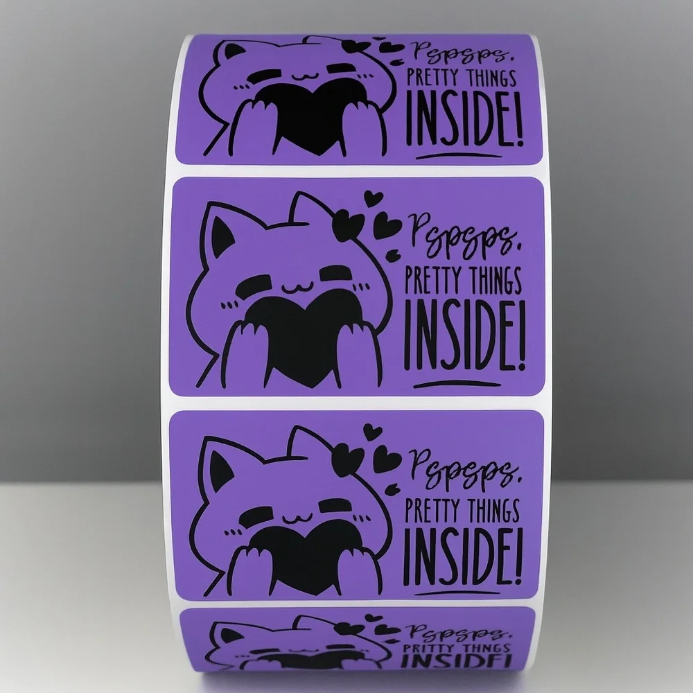 Pspsps Pretty Things Inside Stickers – Cute Cat Labels for Packaging and Orders